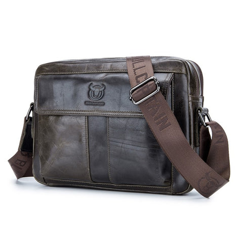 BULLCAPTAIN 035 Crossbody Shoulder Bag Top-Layer Cowhide Leather Tablet Storage Bag