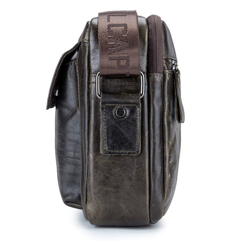 BULLCAPTAIN 035 Crossbody Shoulder Bag Top-Layer Cowhide Leather Tablet Storage Bag