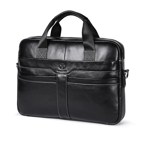 BULLCAPTAIN 053 Business Briefcase Top-Layer Cowhide Leather Handbag Shoulder Bag Laptop Messenger Crossbody Bag