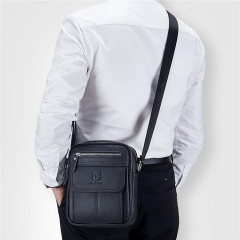 BULLCAPTAIN 016 Crossbody Bag Shoulder Bag Top-Layer Cowhide Leather Travel Business Shopping Carrying Bag