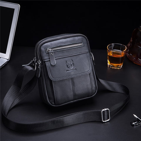 BULLCAPTAIN 016 Crossbody Bag Shoulder Bag Top-Layer Cowhide Leather Travel Business Shopping Carrying Bag
