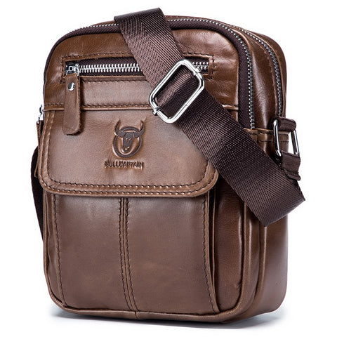 BULLCAPTAIN 016 Crossbody Bag Shoulder Bag Top-Layer Cowhide Leather Travel Business Shopping Carrying Bag