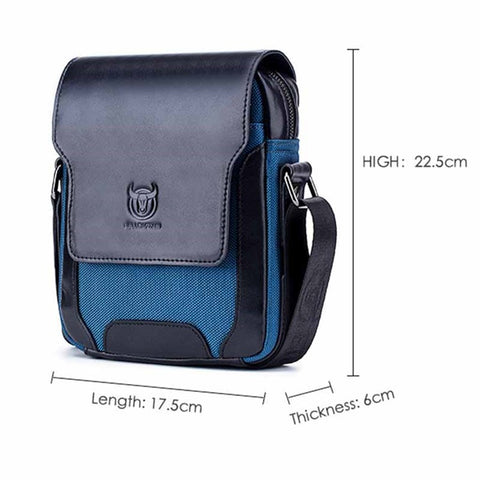 BULLCAPTAIN 999 Cowhide Leather Messenger Bag Zipped Pockets Crossbody Purse Bag for Work Business Travel