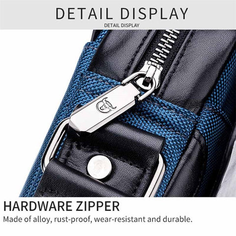 BULLCAPTAIN 999 Cowhide Leather Messenger Bag Zipped Pockets Crossbody Purse Bag for Work Business Travel