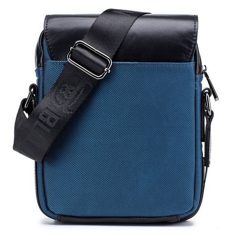 BULLCAPTAIN 999 Cowhide Leather Messenger Bag Zipped Pockets Crossbody Purse Bag for Work Business Travel