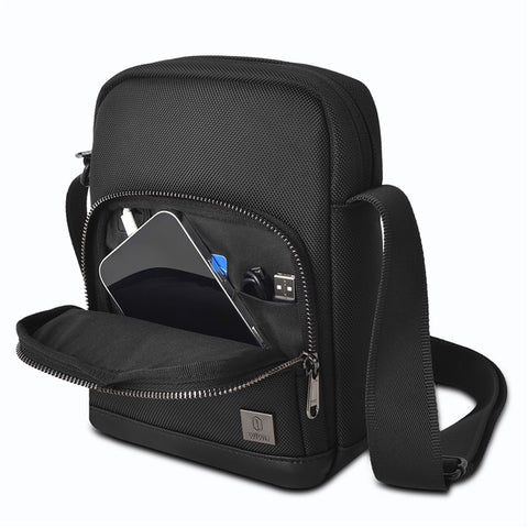 WIWU Hali Crossbody Bag Business Shoulder Bag Polyester Travel Sling Bag for Boys, Men