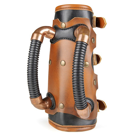 FAS002BN Halloween Retro Knight Arm Ring Wristband PU Leather Wrist Bracer Steampunk Cosplay Props