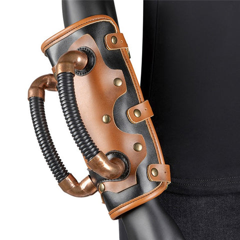 FAS002BN Halloween Retro Knight Arm Ring Wristband PU Leather Wrist Bracer Steampunk Cosplay Props