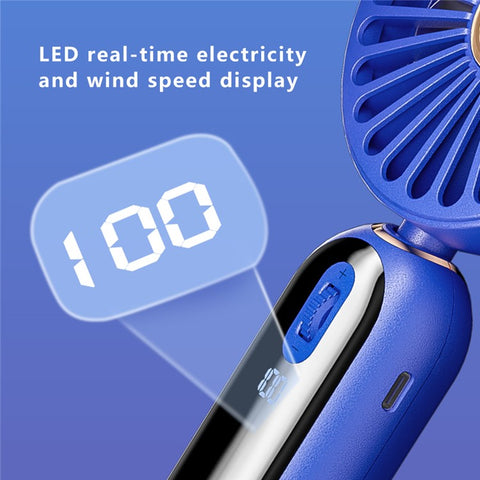 F188 Portable USB Rechargeable Cooling Fan 100 Wind Speeds Handheld Summer Fan