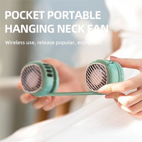 L21 Portable Rechargeable Hanging Neck Mini Cooling Fan 5 Wind Speeds Summer Fan Cooler