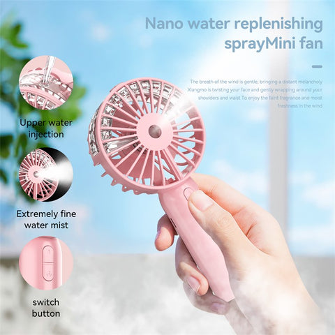 Mini18 Three Speeds Silent Summer Cooling Fan Nano Spray Mini Handheld Fan