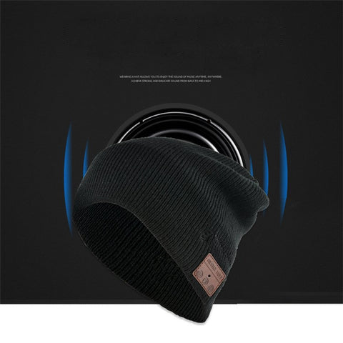 Bluetooth-compatible Headphones Winter Hat Warm Music Hat with Mic Gloves Wireless Headphone