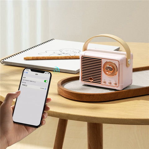 HM11 2nd Gen Retro Bluetooth-compatible Speaker Portable Wireless Speaker Support U-disk TF Card AUX