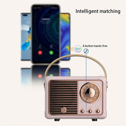 HM11 2nd Gen Retro Bluetooth-compatible Speaker Portable Wireless Speaker Support U-disk TF Card AUX