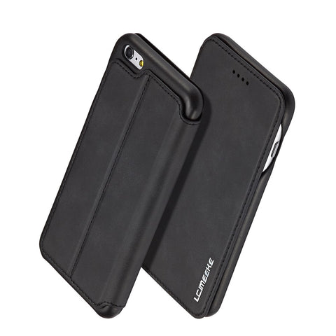 LC.IMEEKE for iPhone 6s Plus/6 Plus Retro Style Leather Card Holder Stand Shell