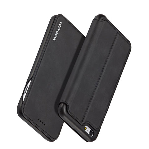 LC.IMEEKE for iPhone 6s Plus/6 Plus Retro Style Leather Card Holder Stand Shell