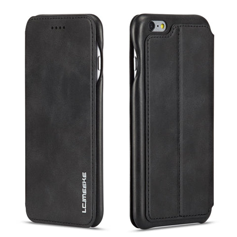 LC.IMEEKE for iPhone 6s Plus/6 Plus Retro Style Leather Card Holder Stand Shell
