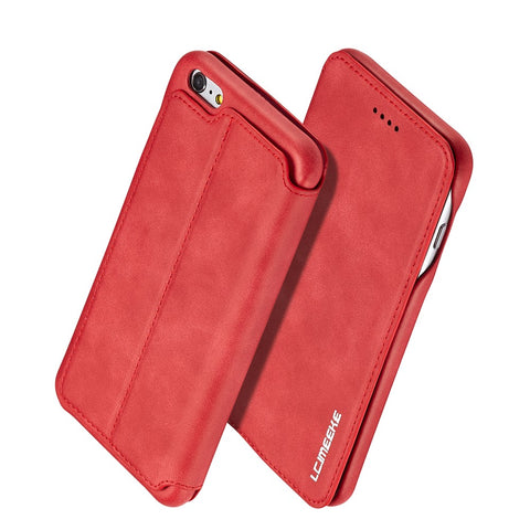 LC.IMEEKE for iPhone 6s Plus/6 Plus Retro Style Leather Card Holder Stand Shell