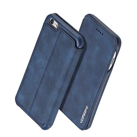 LC.IMEEKE for iPhone 6s Plus/6 Plus Retro Style Leather Card Holder Stand Shell