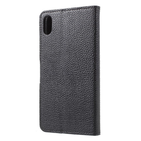 Litchi Skin Wallet Leather Stand Case for iPhone XR 6.1 inch
