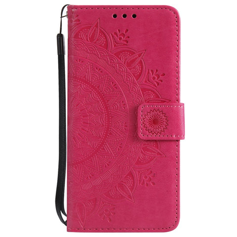 Imprinted Mandala Pattern PU Leather Phone Shell Case for iPhone SE/5s/5