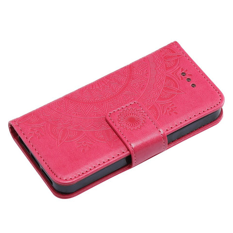 Imprinted Mandala Pattern PU Leather Phone Shell Case for iPhone SE/5s/5
