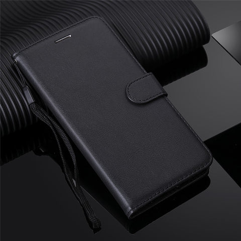 For iPhone SE / 5s / 5 Case Solid Color Leather Mobile Cover Wallet Stand with Strap