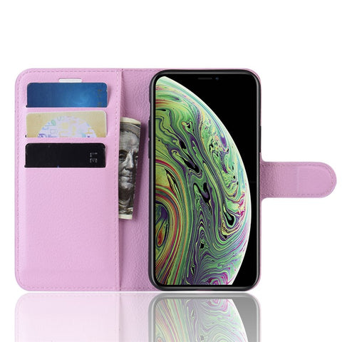 Litchi Skin Wallet Leather Stand Case for iPhone 11 Pro 5.8 inch (2019)