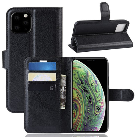 Litchi Skin Wallet Leather Stand Case for iPhone 11 Pro 5.8 inch (2019)