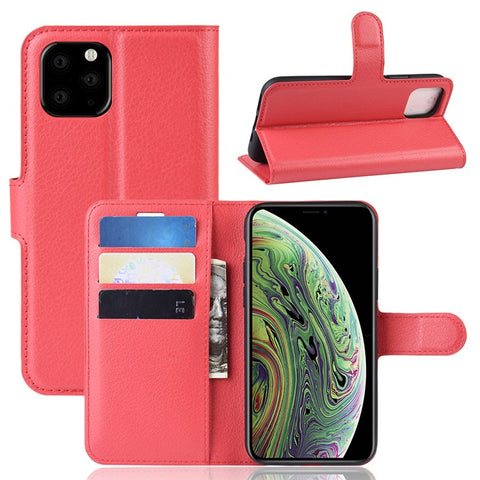 Litchi Skin Wallet Leather Stand Case for iPhone 11 Pro 5.8 inch (2019)