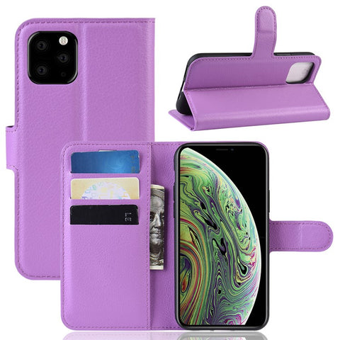 Litchi Skin Wallet Leather Stand Case for iPhone 11 Pro 5.8 inch (2019)