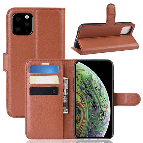 Litchi Skin Wallet Leather Stand Case for iPhone 11 Pro 5.8 inch (2019)