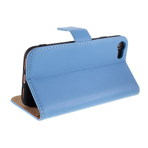 Stand Function Genuine Leather Wallet Flip Case with Secure Magnetic Closure for iPhone 8 / 7 / SE (2020) / SE (2022)