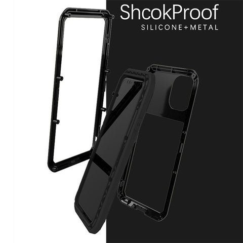 LOVE MEI Shockproof Cell Phone Case with Temepered Glass Film for iPhone 11 6.1 inch