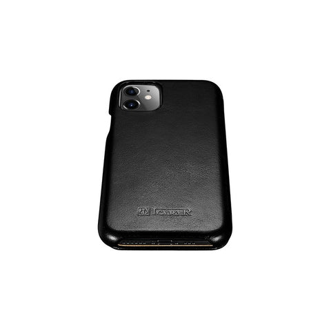 ICARER Retro Style Genuine Leather Folio Flip Phone Case for Apple iPhone 11 6.1 inch