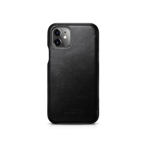 ICARER Retro Style Genuine Leather Folio Flip Phone Case for Apple iPhone 11 6.1 inch