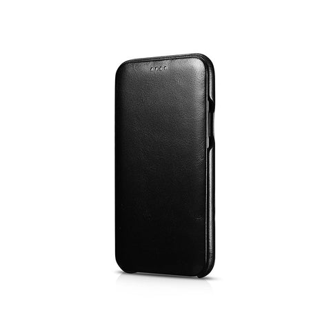 ICARER Retro Style Genuine Leather Folio Flip Phone Case for Apple iPhone 11 6.1 inch