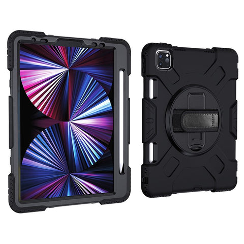 Kickstand Hybrid Tablet Case with Strap for iPad Air 11 (2025) / (2024) / Pro 11 (2022) / (2021) / (2020) / (2018)