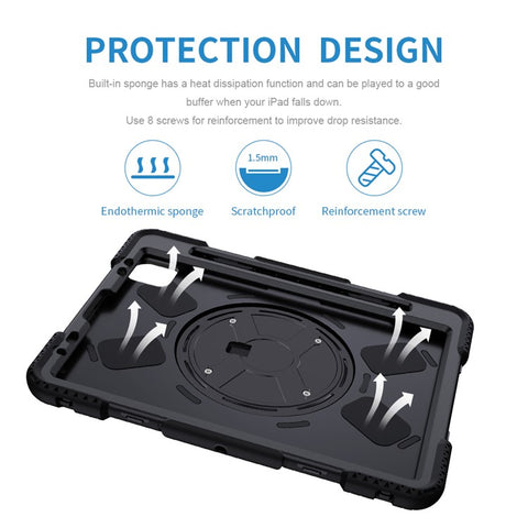 Kickstand Hybrid Tablet Case with Strap for iPad Air 11 (2025) / (2024) / Pro 11 (2022) / (2021) / (2020) / (2018)