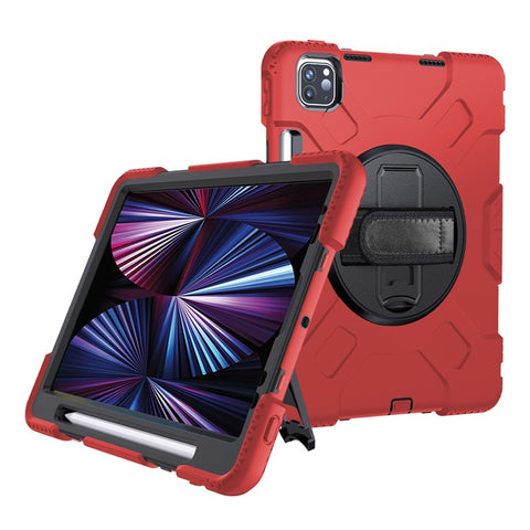 Kickstand Hybrid Tablet Case with Strap for iPad Air 11 (2025) / (2024) / Pro 11 (2022) / (2021) / (2020) / (2018)