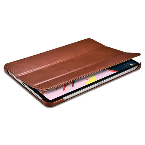 ICARER for iPad Air 11 (2025) / (2024) / Pro 11-inch (2022) / (2021) / (2020) / (2018) Retro Tri-Fold Genuine Leather Smart Case Cover