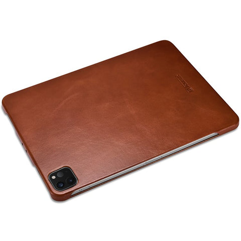 ICARER for iPad Air 11 (2025) / (2024) / Pro 11-inch (2022) / (2021) / (2020) / (2018) Retro Tri-Fold Genuine Leather Smart Case Cover