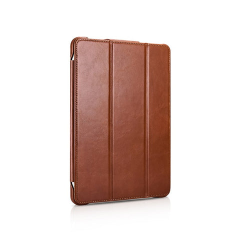 ICARER for iPad Air 11 (2025) / (2024) / Pro 11-inch (2022) / (2021) / (2020) / (2018) Retro Tri-Fold Genuine Leather Smart Case Cover