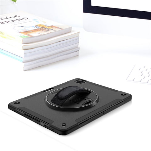 For iPad Air 13 (2025) / (2024) / Pro 12.9 (2022) / (2021) / (2020) / (2018) Kickstand PC + Silicone Tablet Case with Shoulder Strap