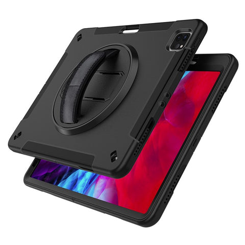 For iPad Air 13 (2025) / (2024) / Pro 12.9 (2022) / (2021) / (2020) / (2018) Kickstand PC + Silicone Tablet Case with Shoulder Strap