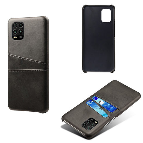 KSQ with Double Card Slots PU Leather Coated Hard PC Case for Xiaomi Mi 10 Lite 5G