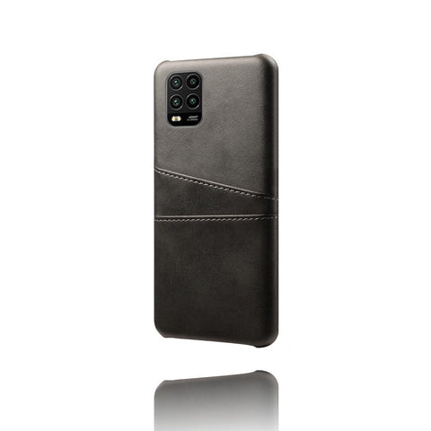 KSQ with Double Card Slots PU Leather Coated Hard PC Case for Xiaomi Mi 10 Lite 5G