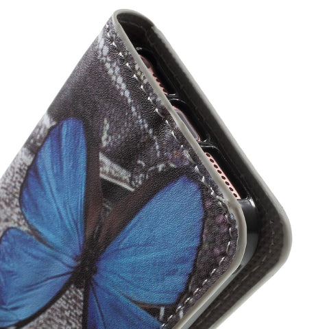 Water Transfer Printing Patterned Leather Wallet Stand Protective Case for iPhone SE/5s/5