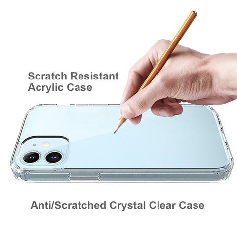 Anti-scratch Acrylic + TPU Hybrid Clear Mobile Phone Case for iPhone 12 mini