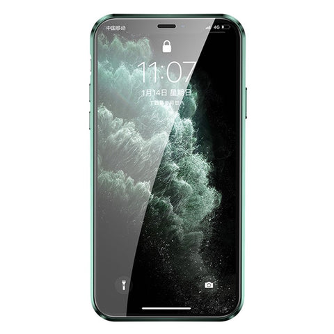 Muti-Color Anti-Scratch Magnetic Installation Metal Frame + Tempered Glass Full Covering Phone Cover for iPhone 11 6.1 inch